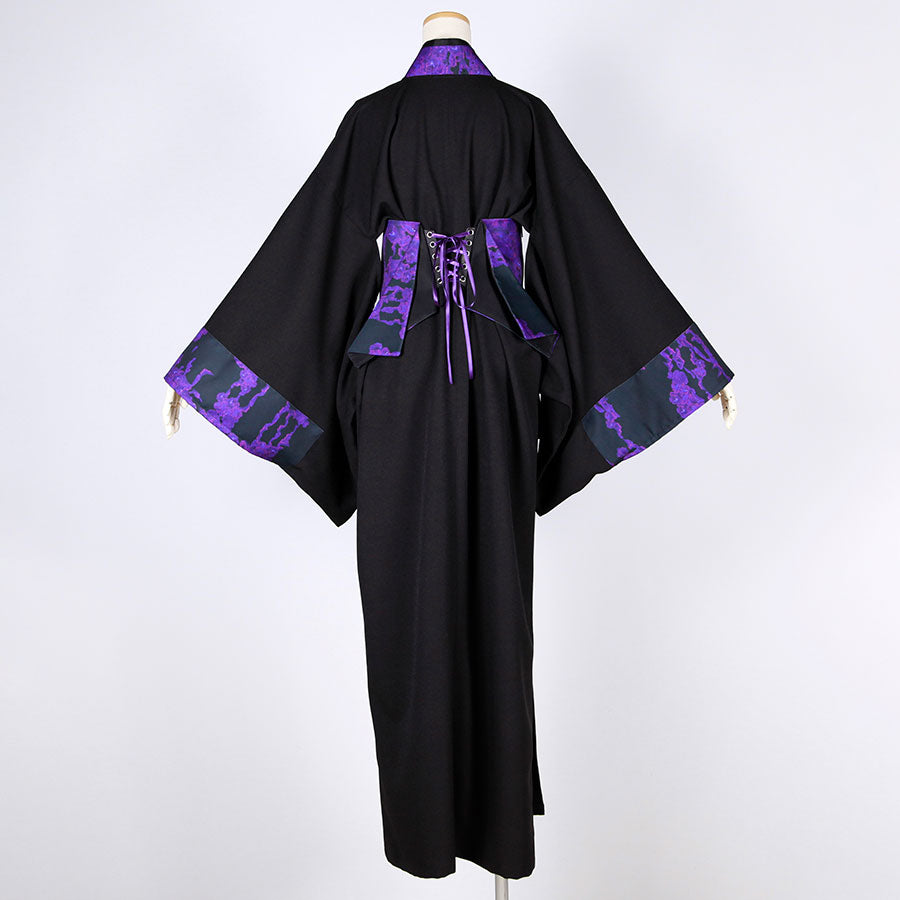 Bloody Rose YUKATA (stuffed sleeves) set with obi / BK-PUR