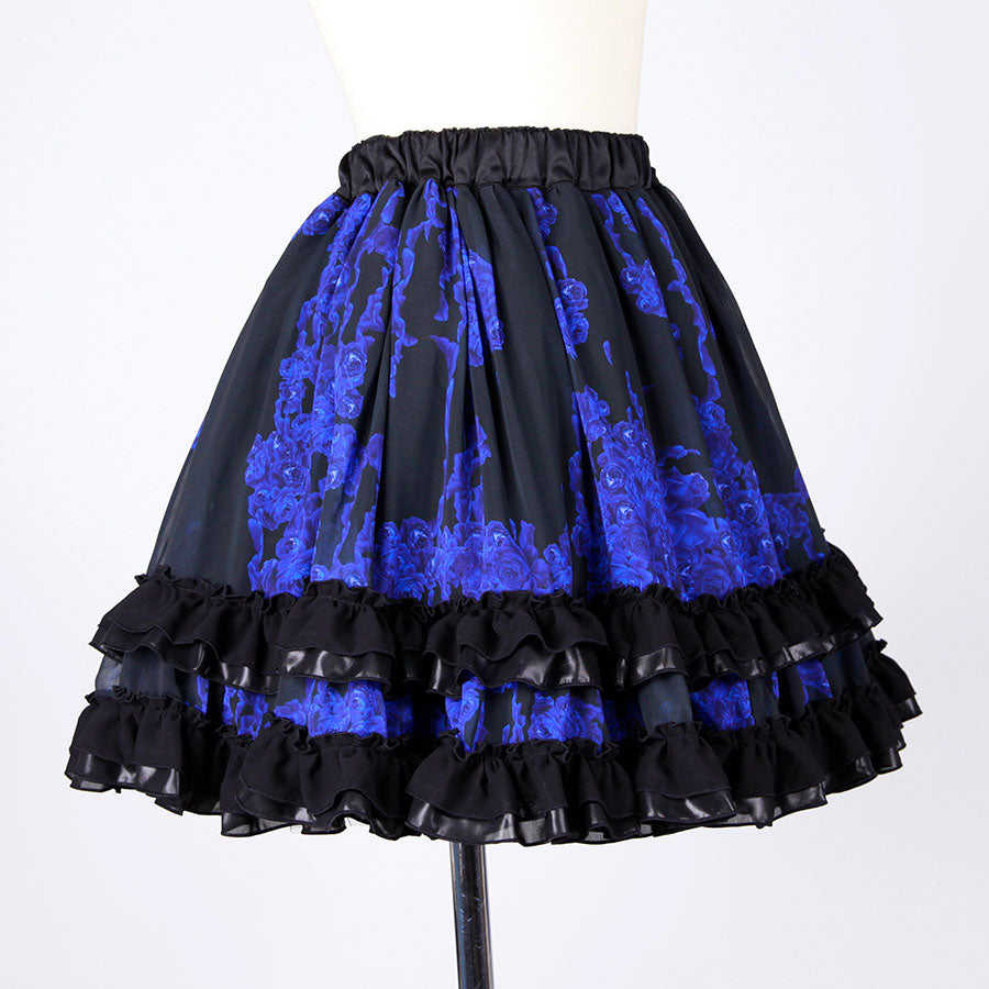 Bloody Rose Volume Mini Skirt / BK-BL