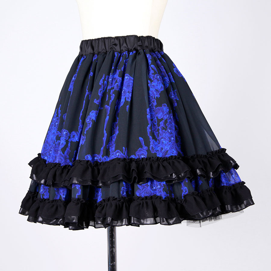 Bloody Rose Volume Mini Skirt / BK-BL