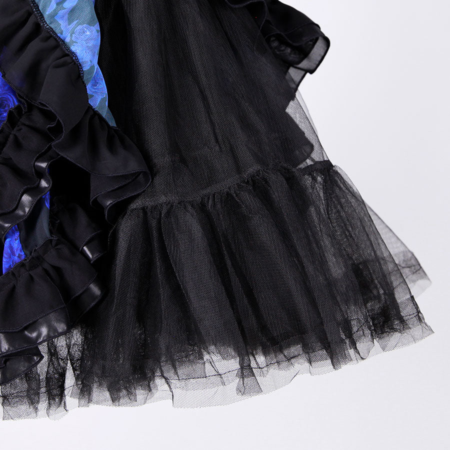 Bloody Rose Volume Mini Skirt / BK-BL
