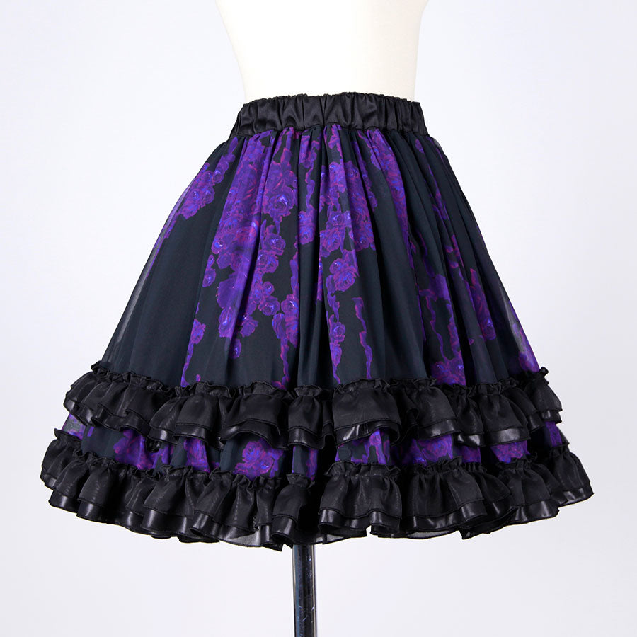 Bloody Rose Volume Mini Skirt / BK-PUR