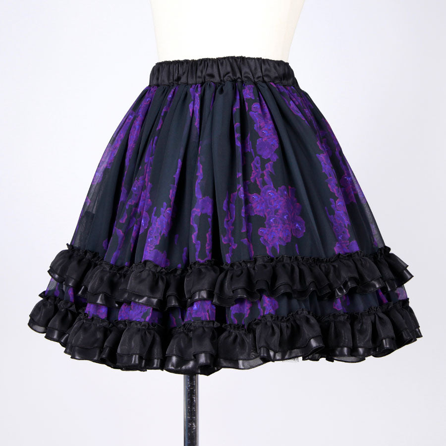 Bloody Rose Volume Mini Skirt / BK-PUR