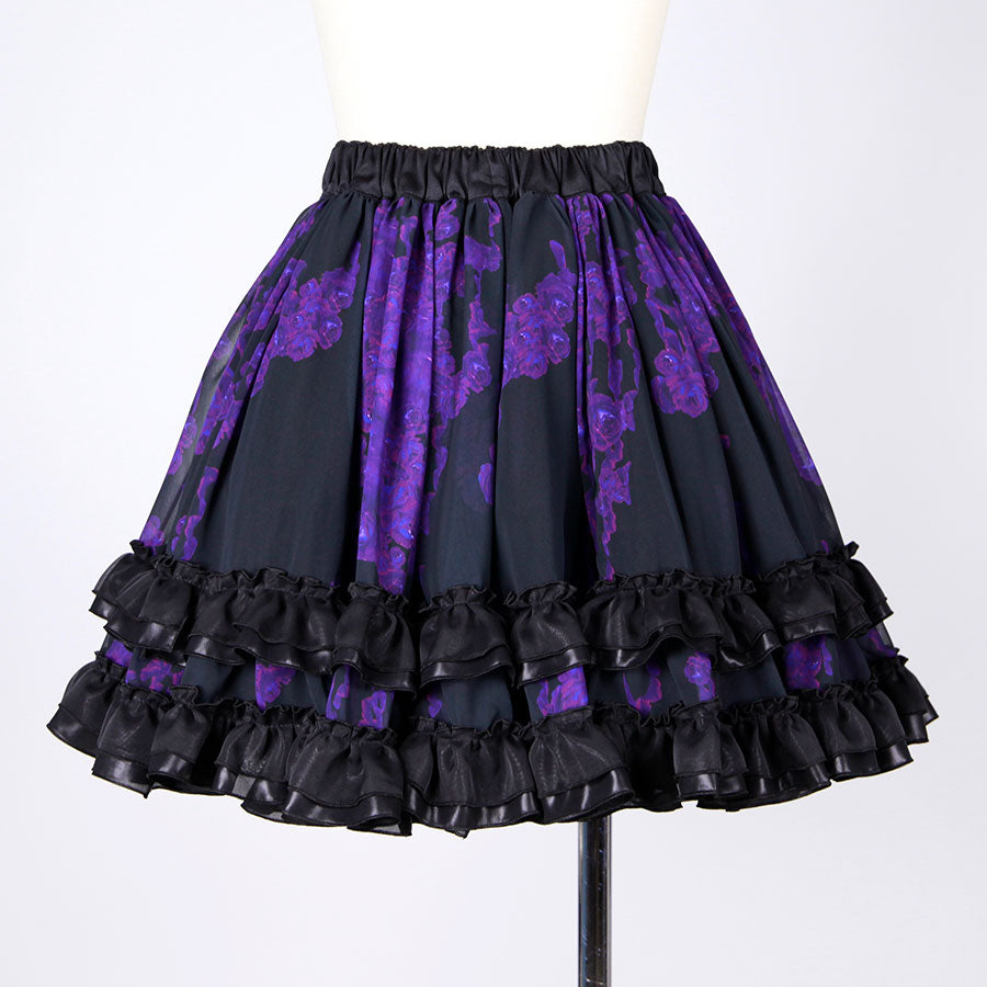 Bloody Rose Volume Mini Skirt / BK-PUR