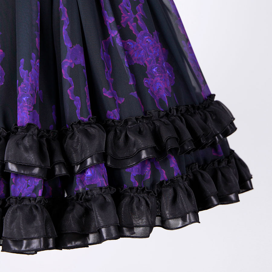 Bloody Rose Volume Mini Skirt / BK-PUR