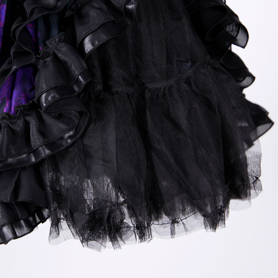 Bloody Rose Volume Mini Skirt / BK-PUR