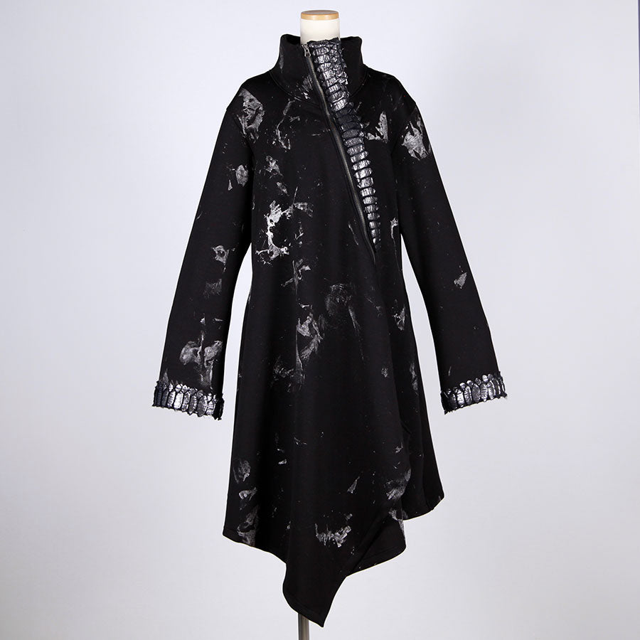 福地桜痴／SilverDragon Asymmetry HighNeck Drape Coat(2サイズ)