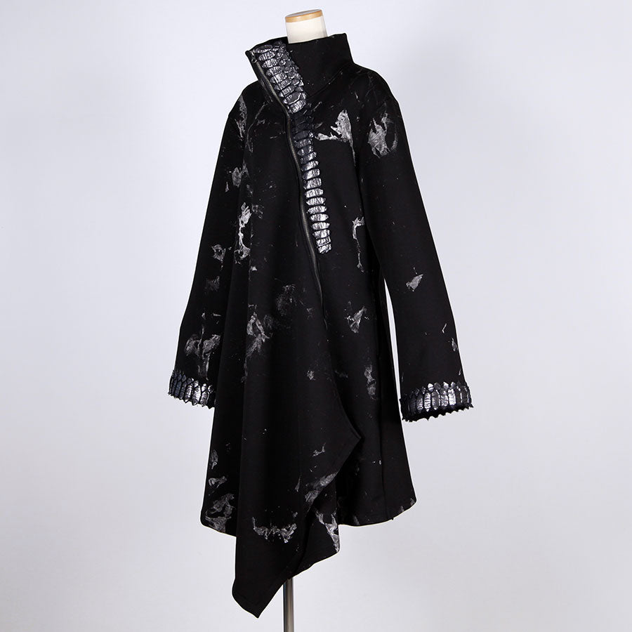 福地桜痴／SilverDragon Asymmetry HighNeck Drape Coat(2サイズ)
