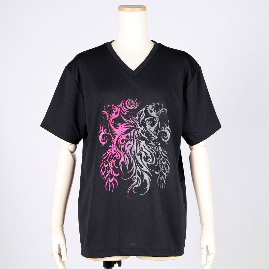 渐变深红色V领T恤（4个尺寸）