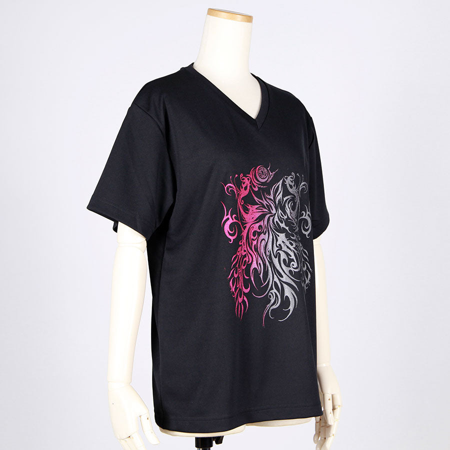 渐变深红色V领T恤（4个尺寸）