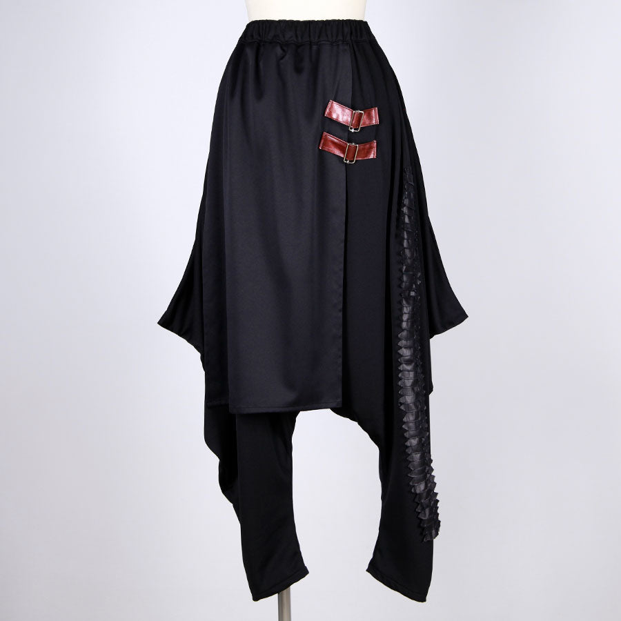 末広鉄腸／Dragon Leather Drape Sarouel Pants