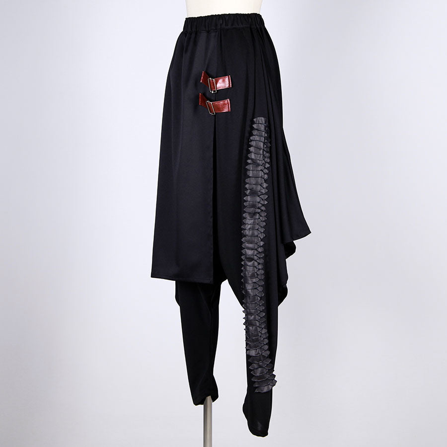 末広鉄腸／Dragon Leather Drape Sarouel Pants