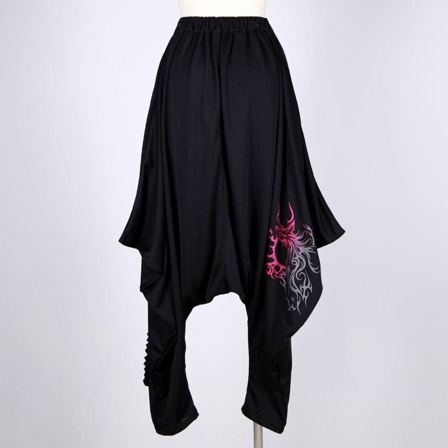 末広鉄腸／Dragon Leather Drape Sarouel Pants