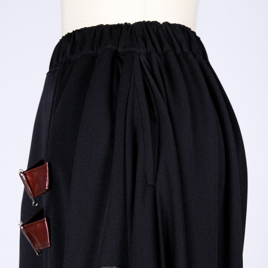 末広鉄腸／Dragon Leather Drape Sarouel Pants