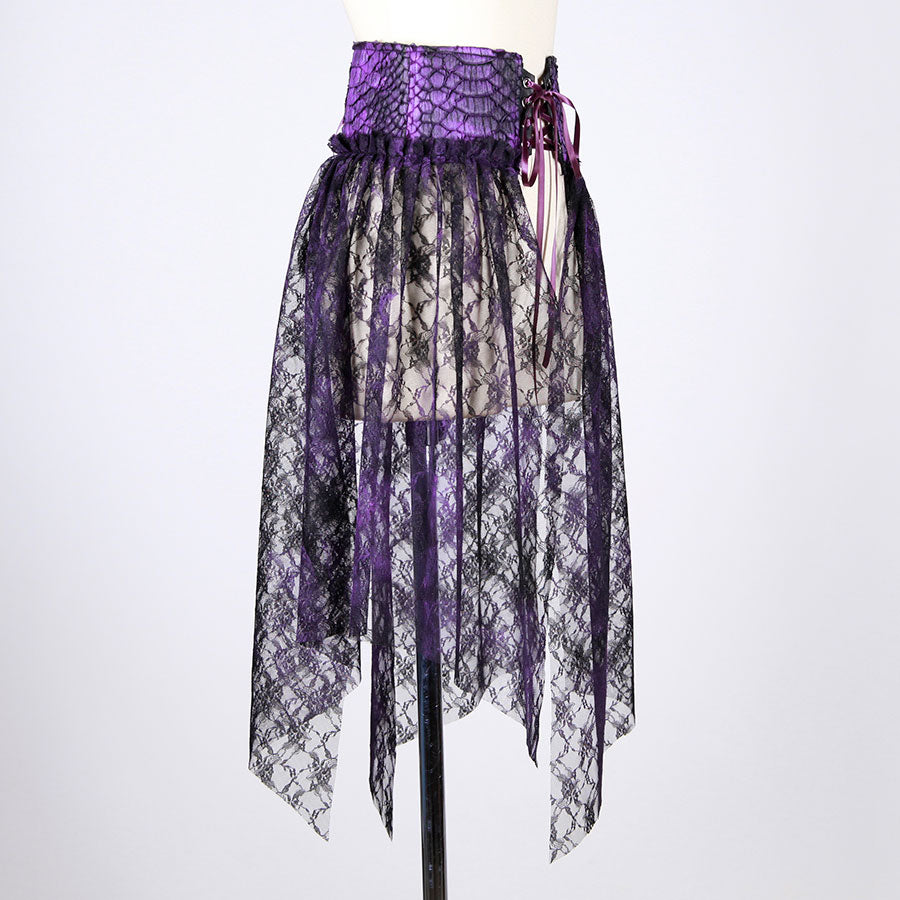 大倉燁子／Purple Dragon Leather Lace Corset