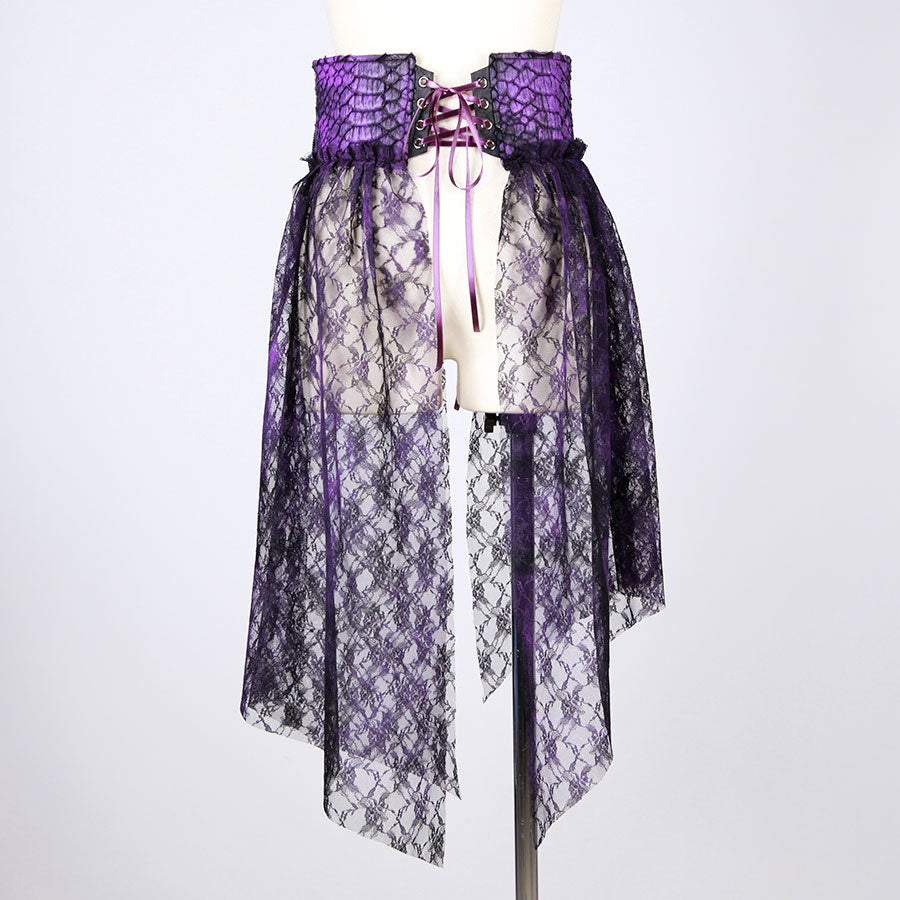 大倉燁子／Purple Dragon Leather Lace Corset