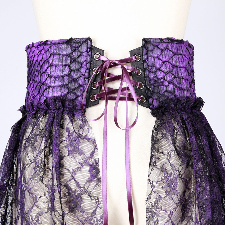 大倉燁子／Purple Dragon Leather Lace Corset