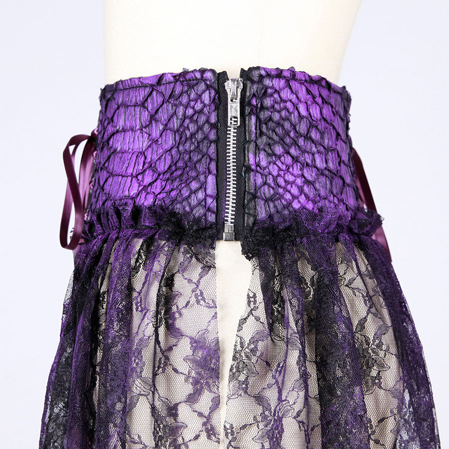 大倉燁子／Purple Dragon Leather Lace Corset