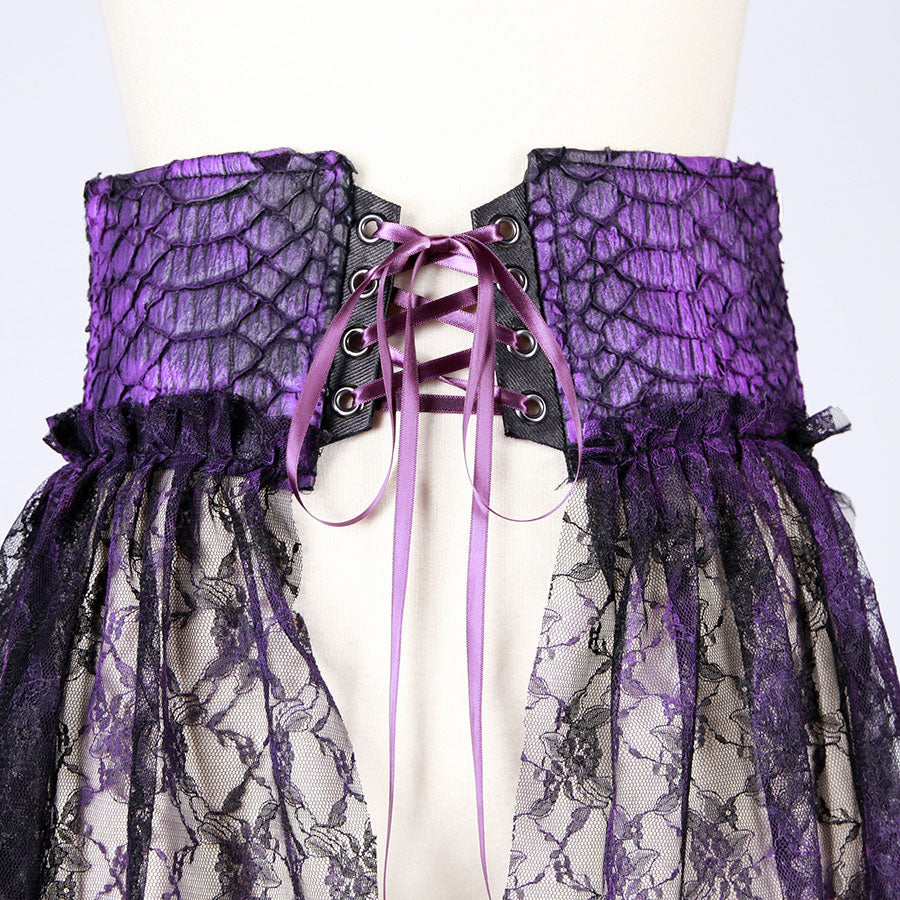 大倉燁子／Purple Dragon Leather Lace Corset