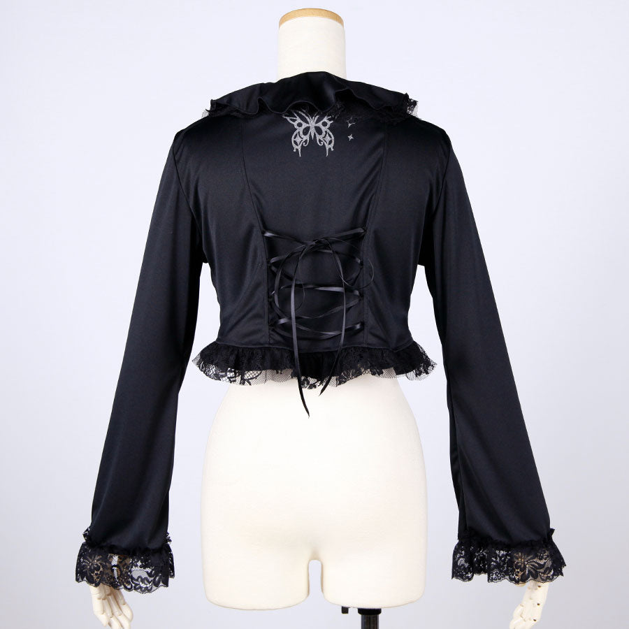 Butterfly Back Ruffle Short Bolero