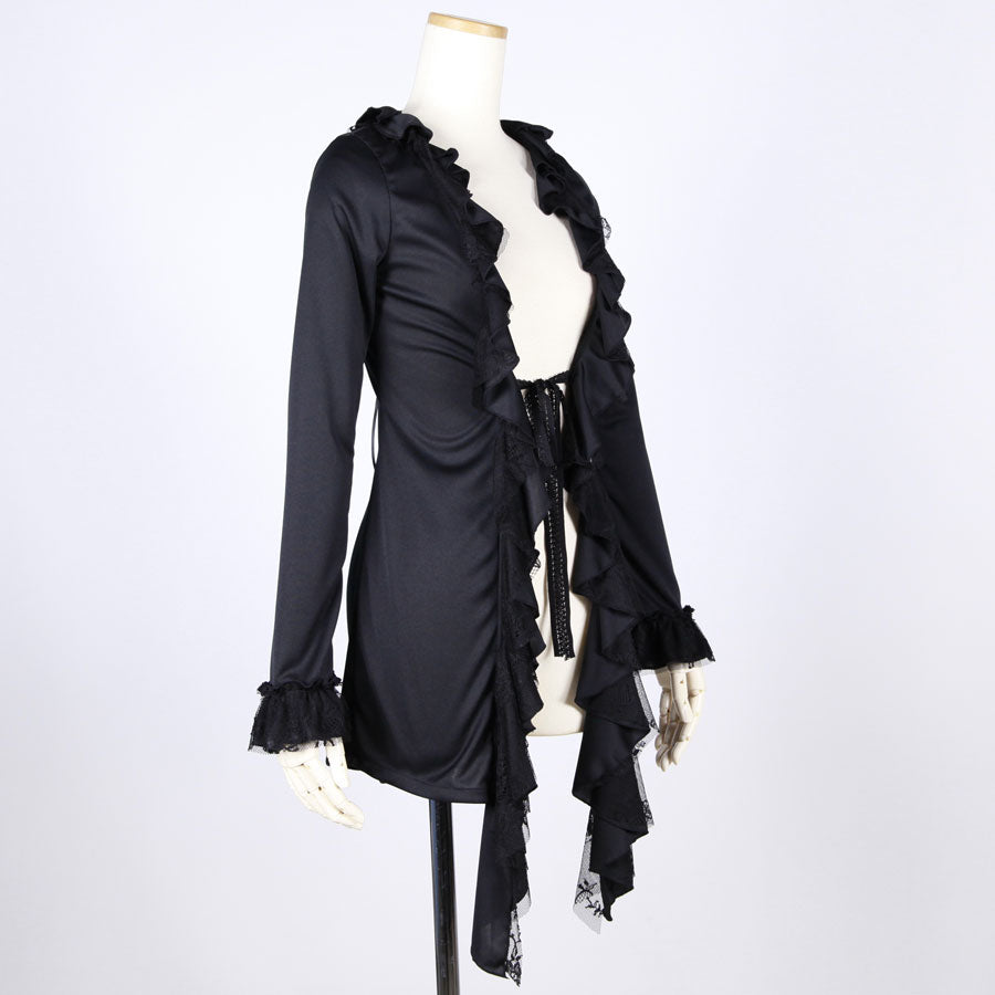 Gothic Lace-Up Long Shrug