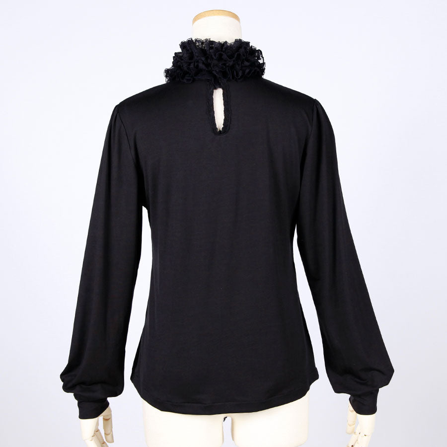 Luxurious Ruffle Stretch High-Neck Top