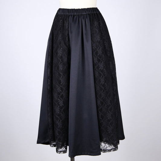 Gothic Lace Flared Maxi Skirt