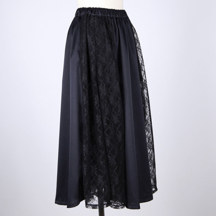Gothic Lace Flared Maxi Skirt