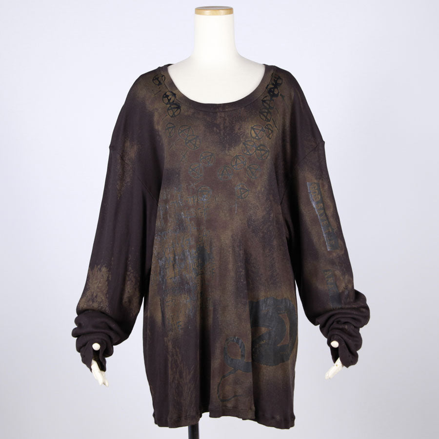 Anarchy Bleached Rib Long Sleeve Tee