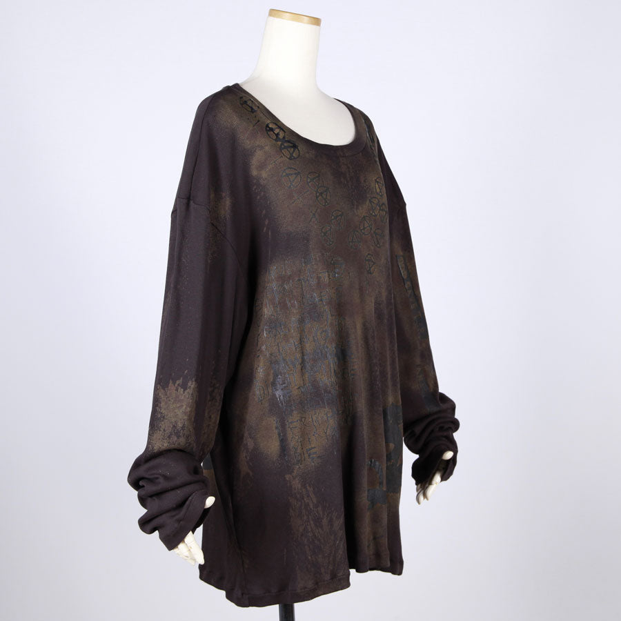 Anarchy Bleached Rib Long Sleeve Tee