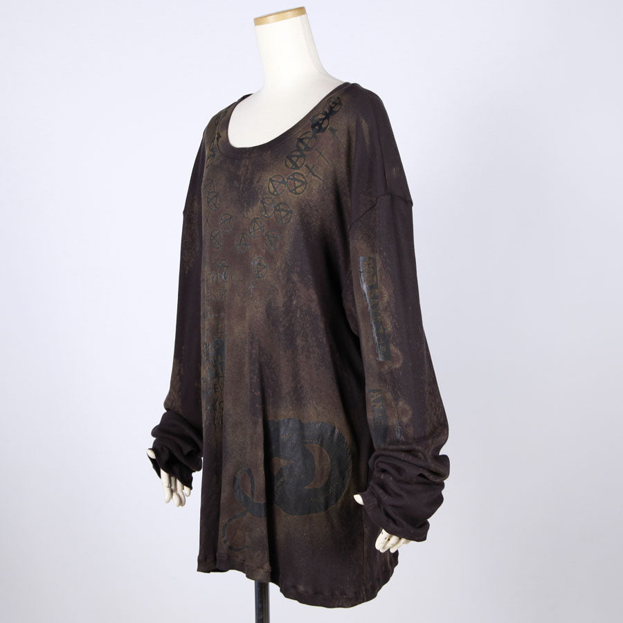 Anarchy Bleached Rib Long Sleeve Tee