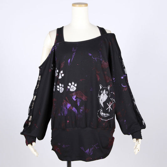 Cat Paw Off-Shoulder Crash Top
