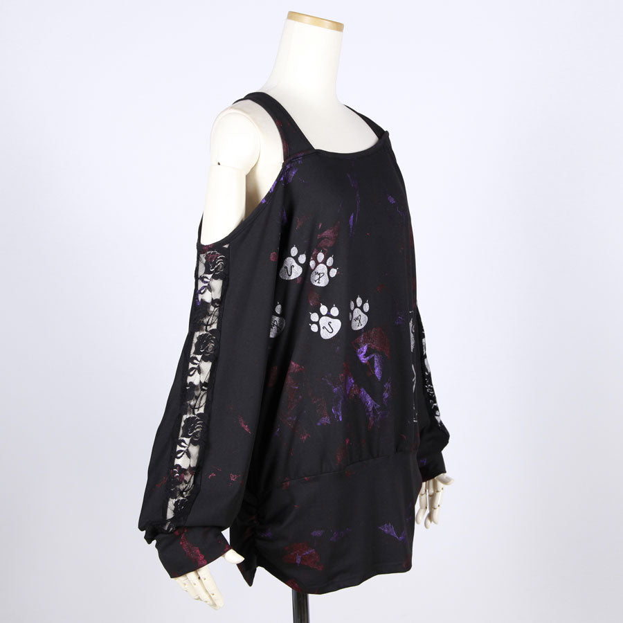 Cat Paw Off-Shoulder Crash Top