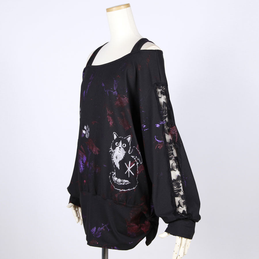 Cat Paw Off-Shoulder Crash Top