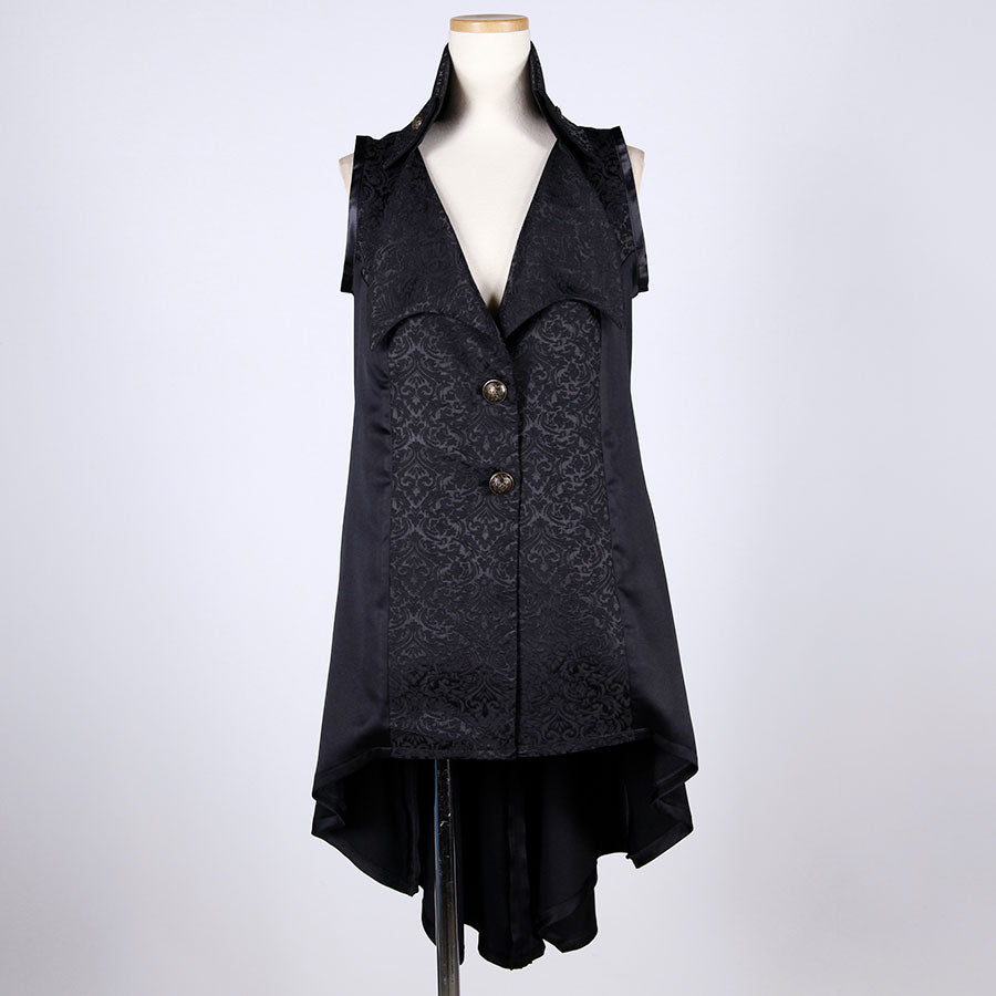 Vampire Wing Lapel Sleeveless Jacket