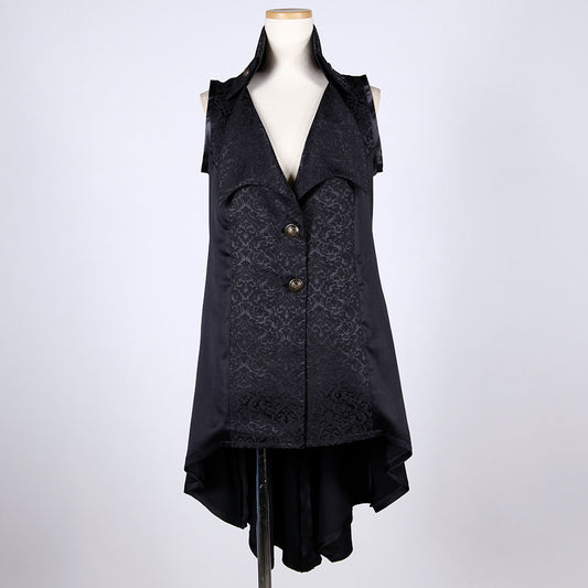 Vampire Wing Lapel Sleeveless Jacket