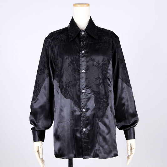 Patchwork Lace Satin Shirt
