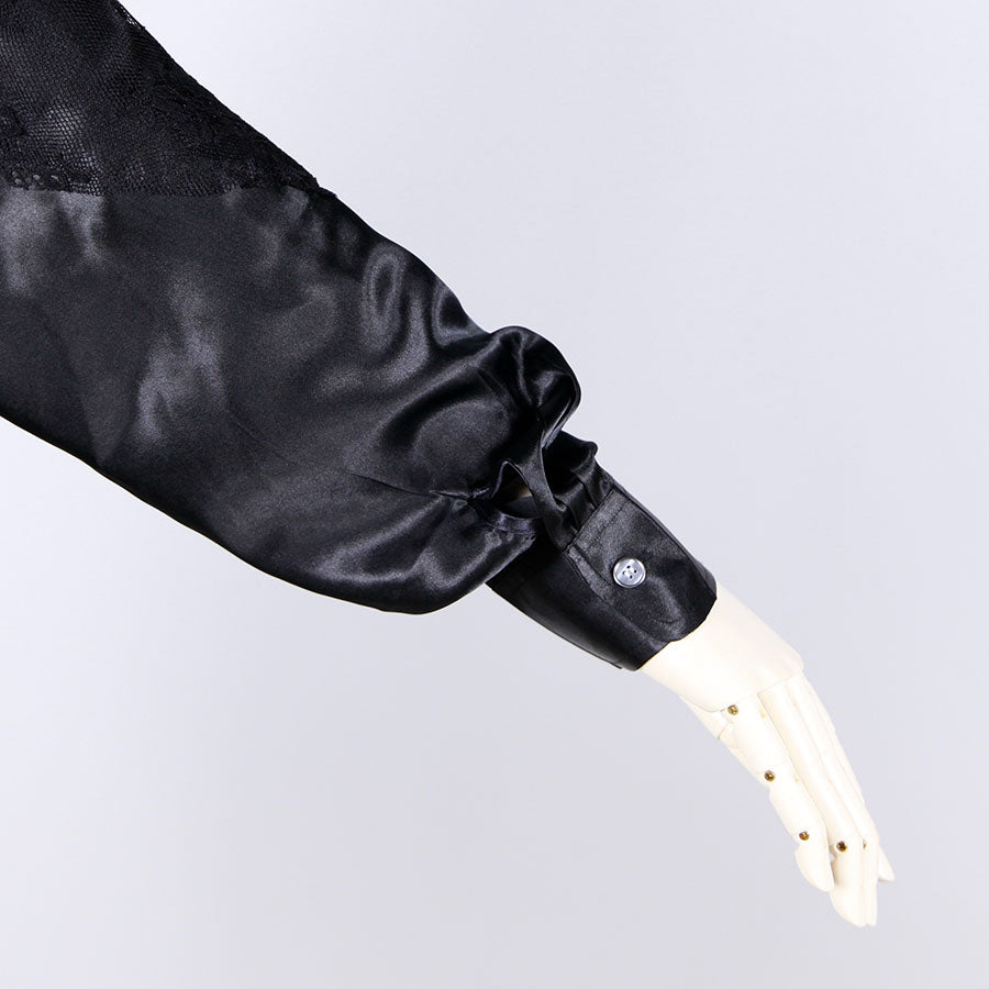 Patchwork Lace Satin Shirt