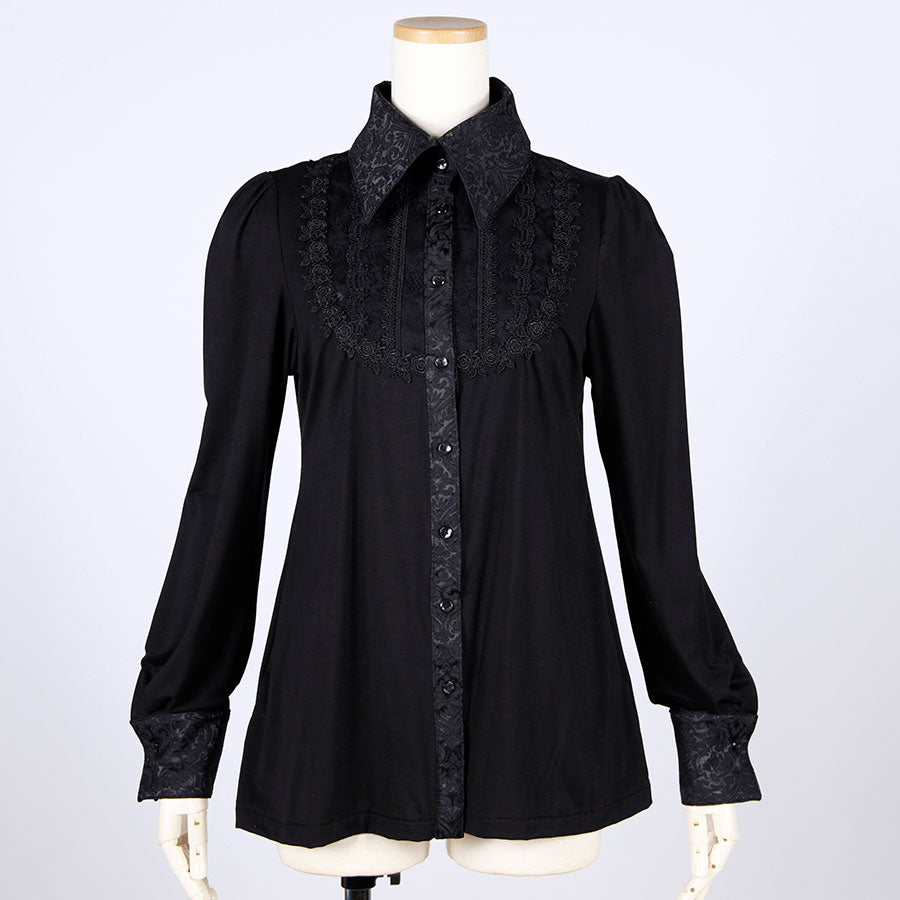 Jacquard Collar Stretch Shirt