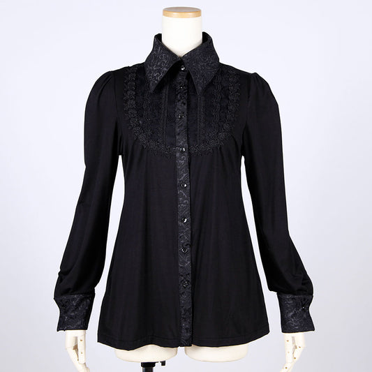 Jacquard Collar Stretch Shirt