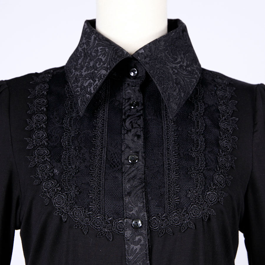 Jacquard Collar Stretch Shirt