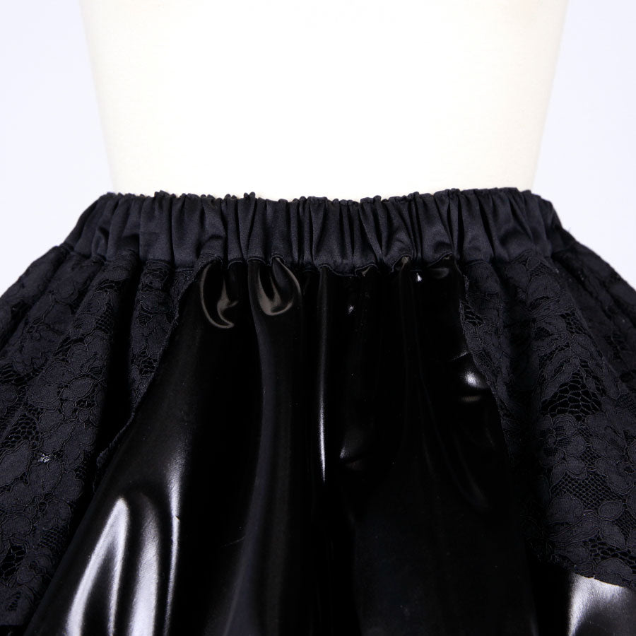 Side Tail Enamel Mini Skirt