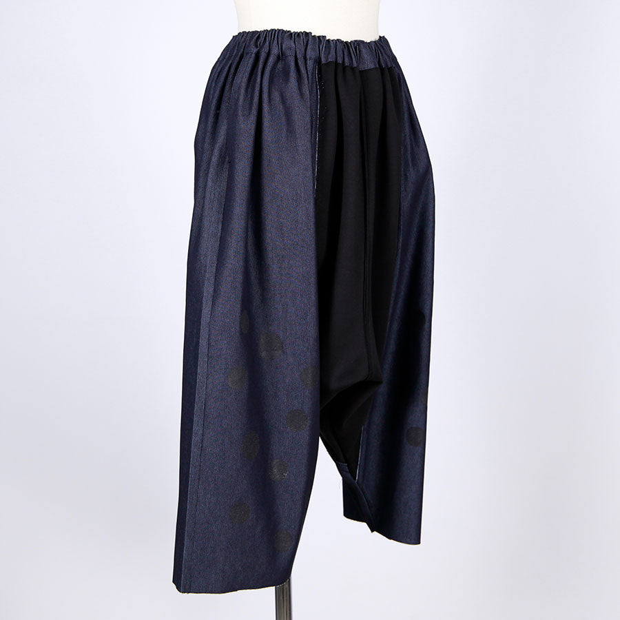Paw Dot Denim Sarouel Pants