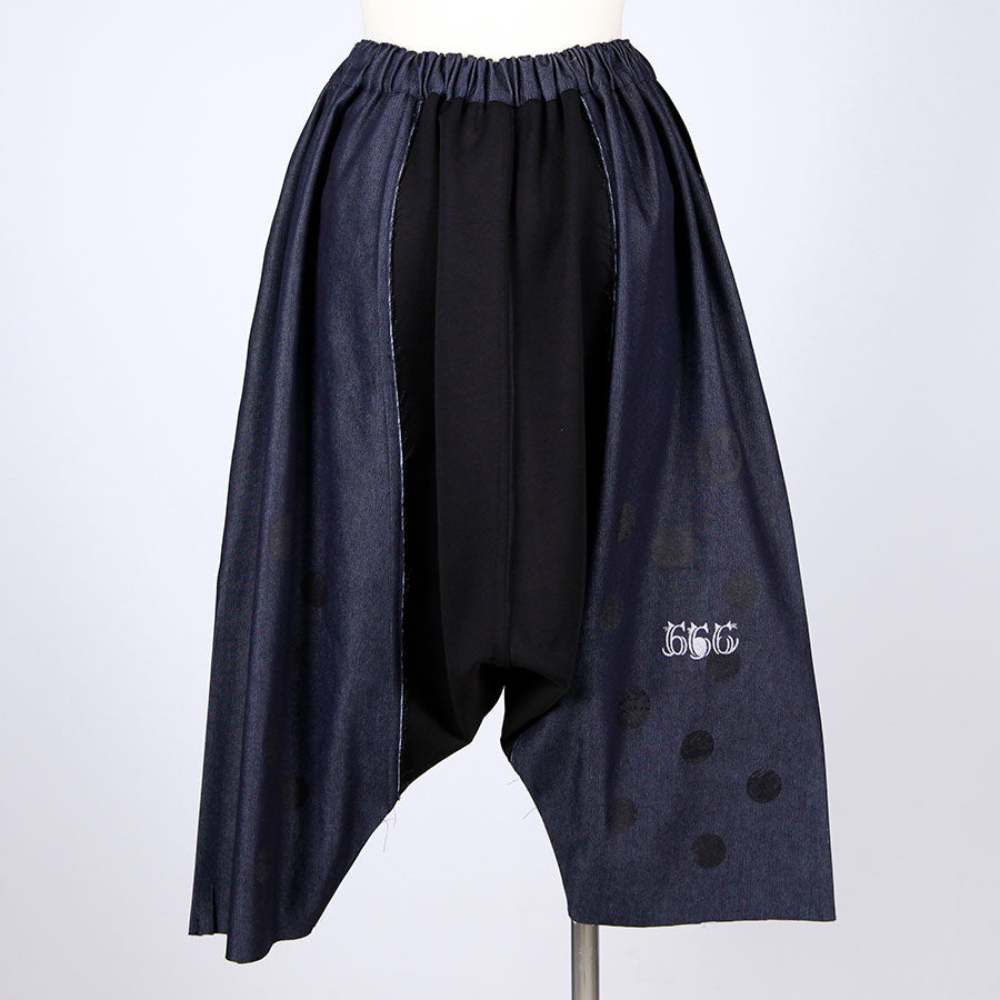 Paw Dot Denim Sarouel Pants