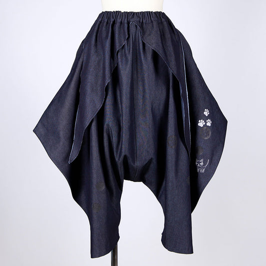 Pawprint Drop Sarouel Denim Pants