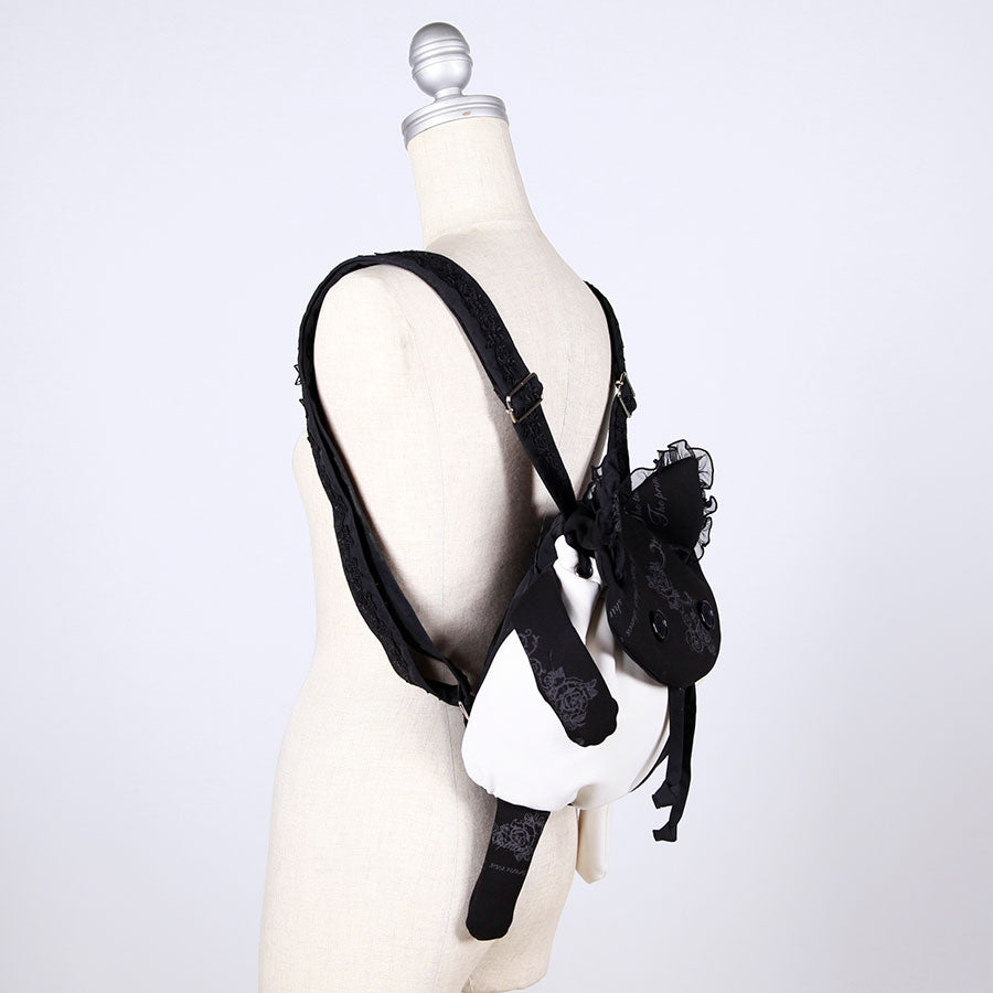 Lovely CAT Frill Backpack / BK-WH
