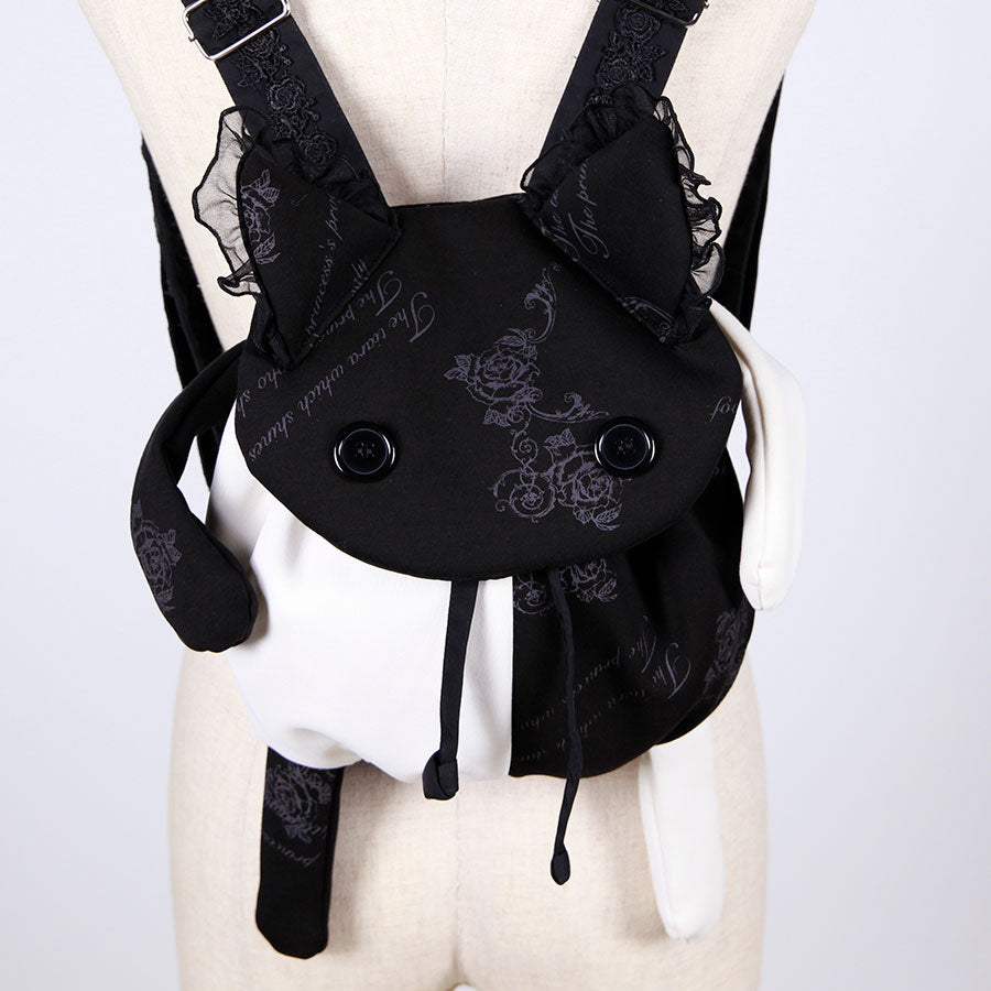 Lovely CAT Frill Backpack / BK-WH