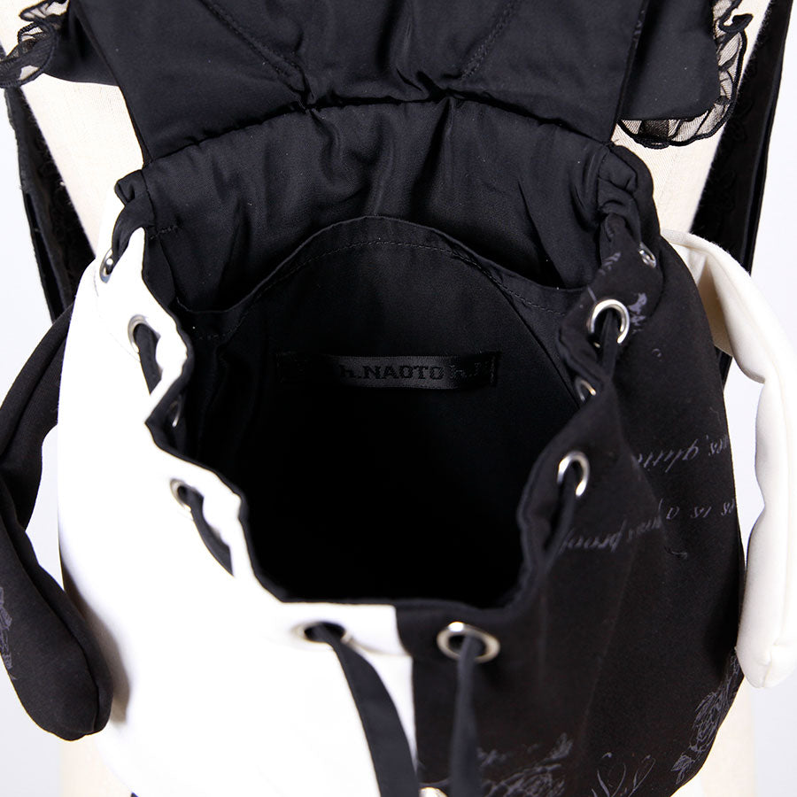 Lovely CAT Frill Backpack / BK-WH