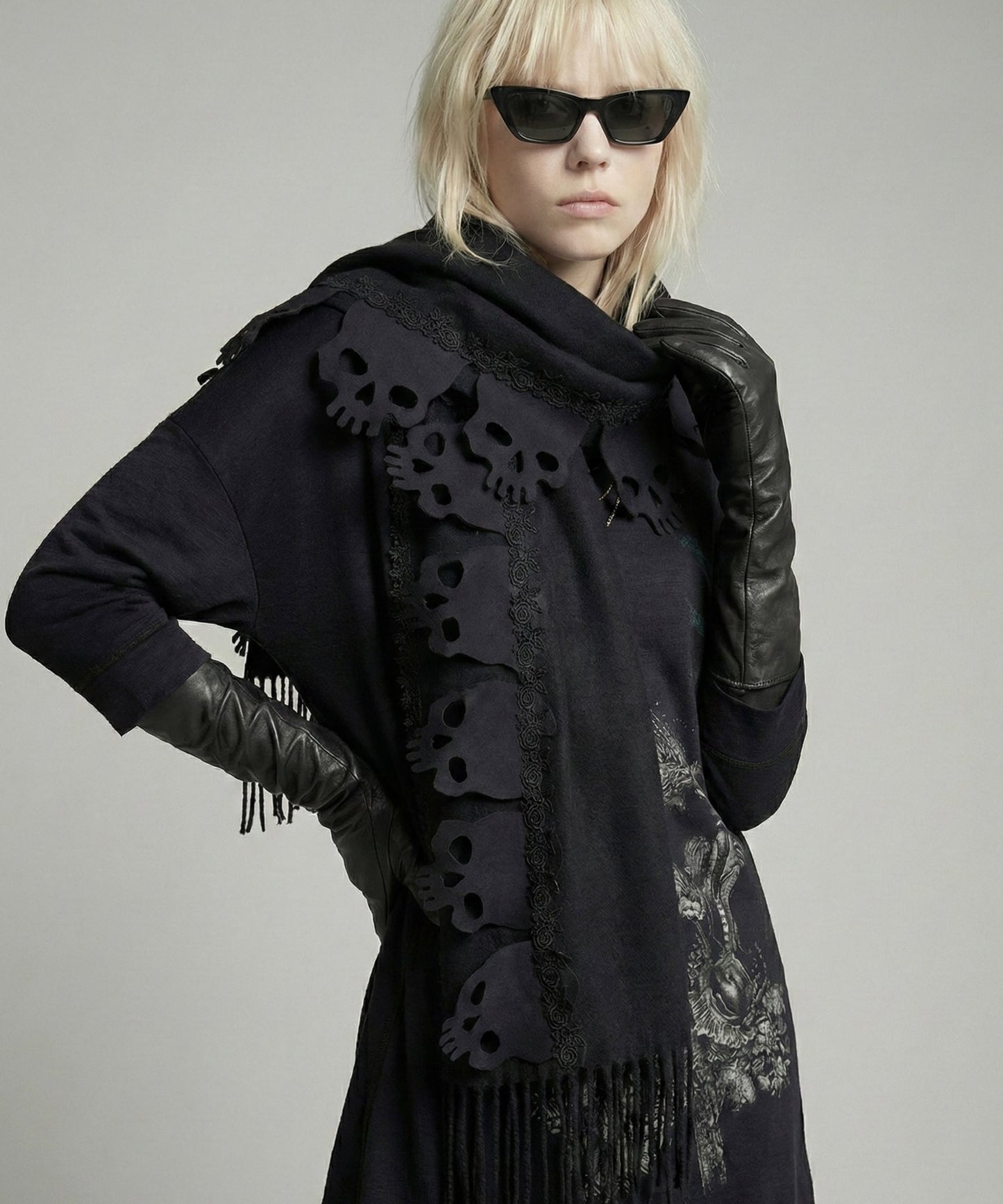 Skull Frill Shawl