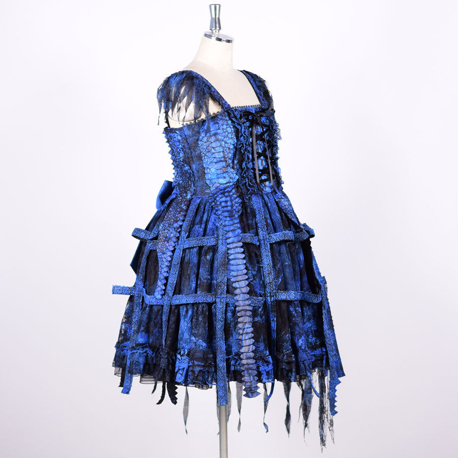 Blue Dragon Bird Cage Dress【XL Size】