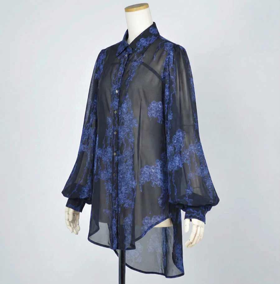 蓝色的血腥玫瑰衬衫